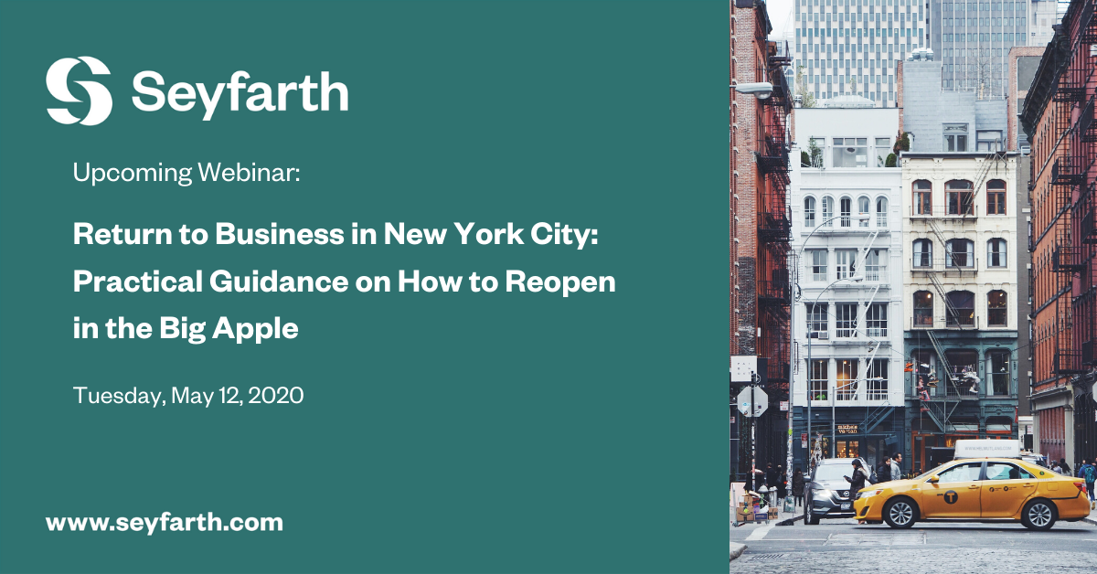 Return to Business in New York City Practical Guidance on How to