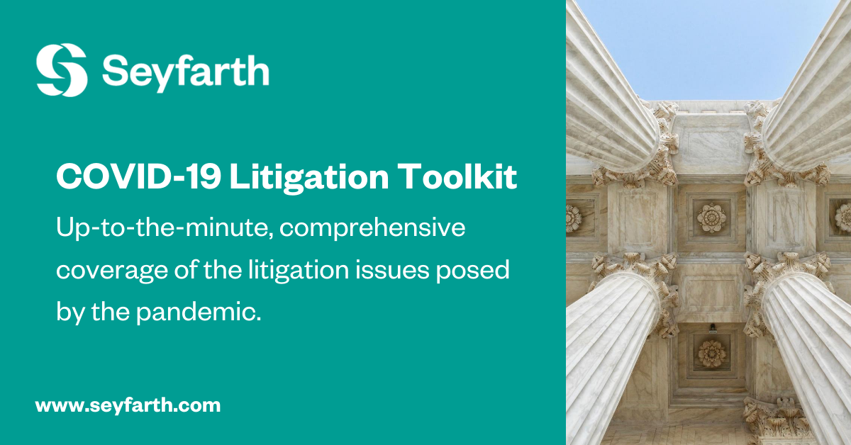 COVID19 Litigation Toolkit Seyfarth Shaw LLP