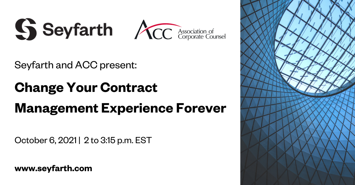 Change Your Contract Management Experience Forever Seyfarth Shaw LLP