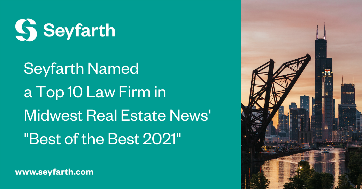 Seyfarth Named a Top 10 Law Firm in Midwest Real Estate News' "Best of