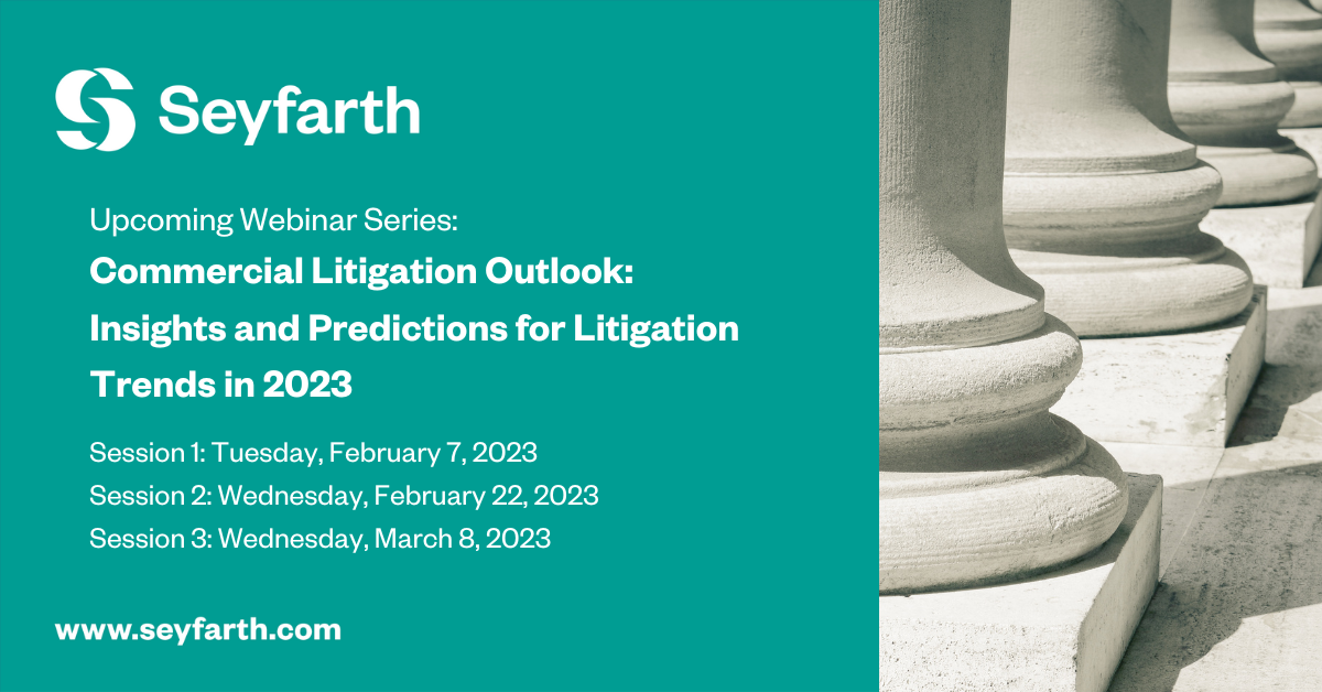 Webinar Series - Commercial Litigation Outlook: Insights and ...
